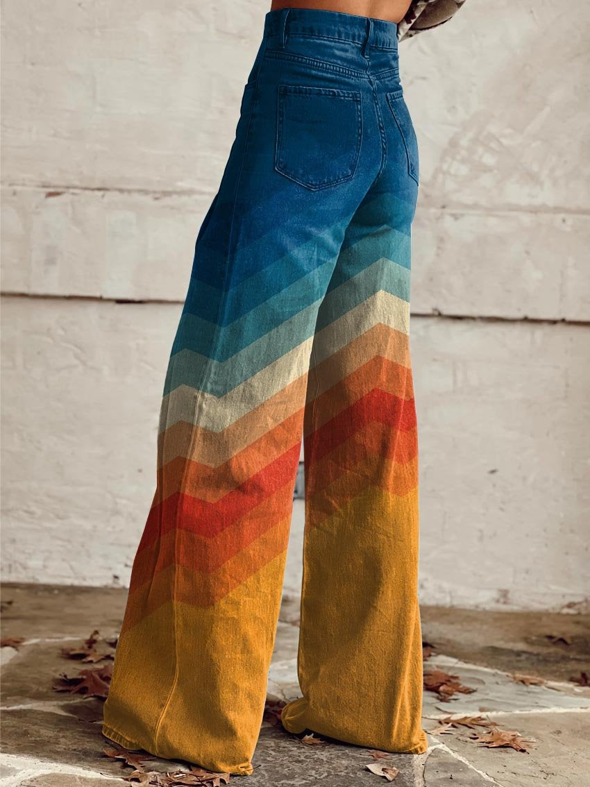 Léa - Elegant Retro Zigzag Trousers