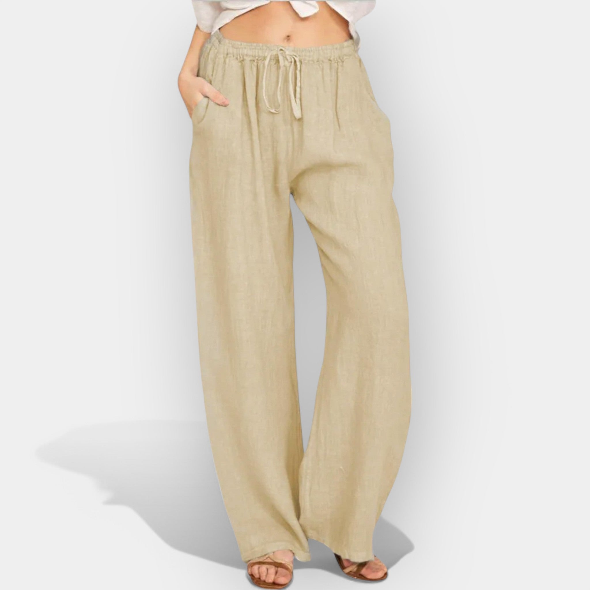 Malika | Lightweight Linen Trousers with Airy Lines
