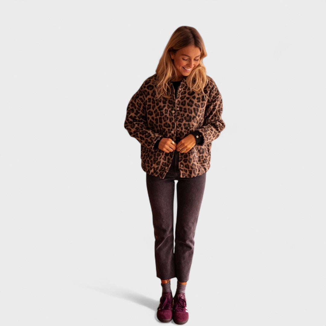 Pink | Trendy leopard print jacket