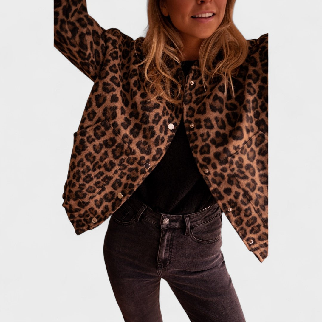 Pink | Trendy leopard print jacket