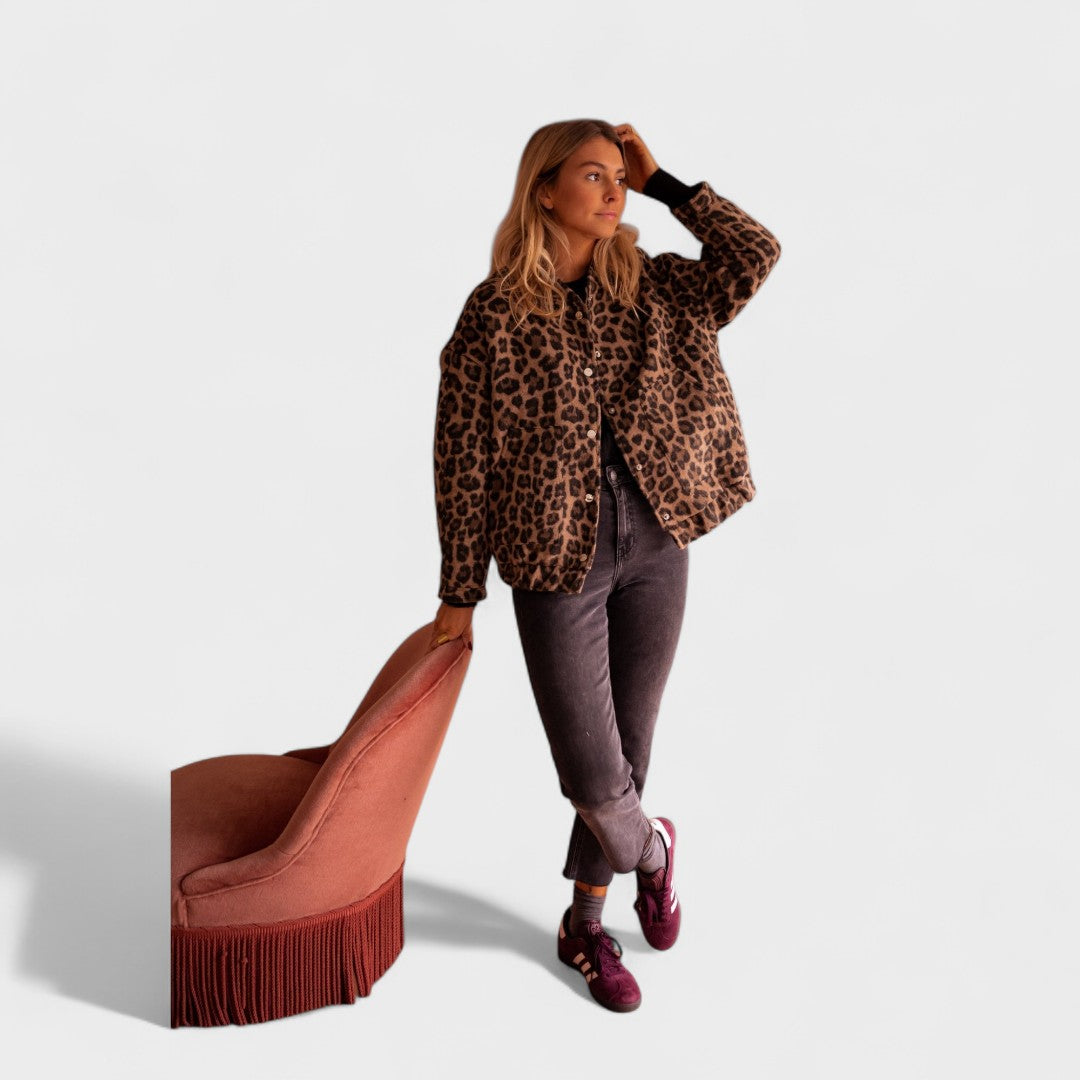 Pink | Trendy leopard print jacket