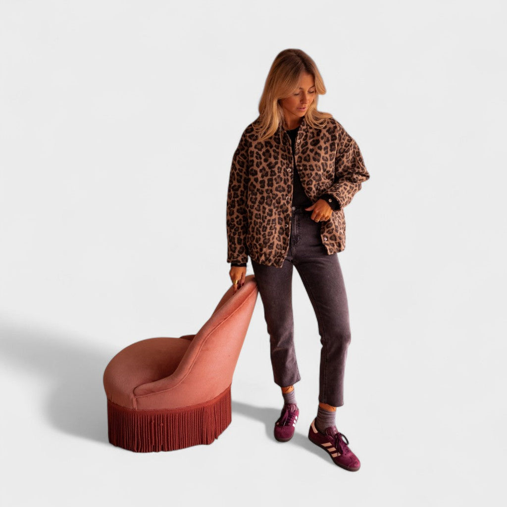 Pink | Trendy leopard print jacket