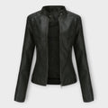 Külli | Elegant leather jacket with a modern line and timeless style