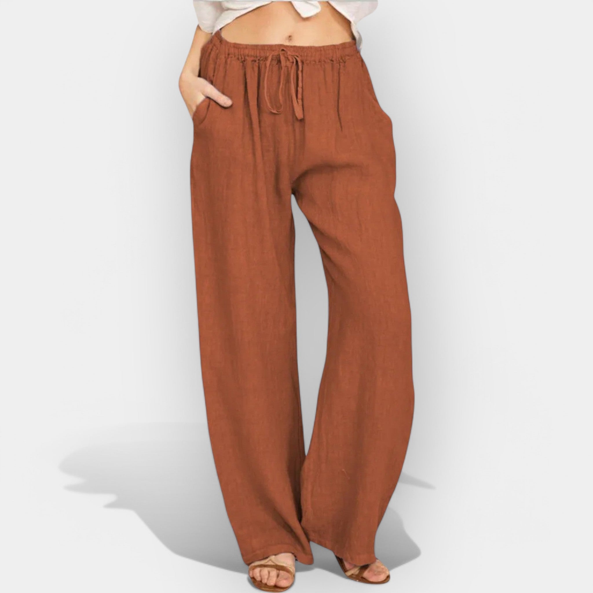 Malika | Lightweight Linen Trousers with Airy Lines