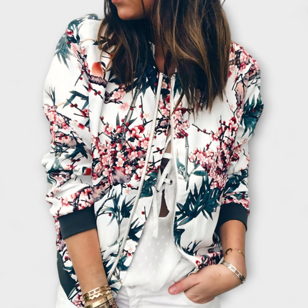 Andreia | Elegant floral patterned bomber jacket