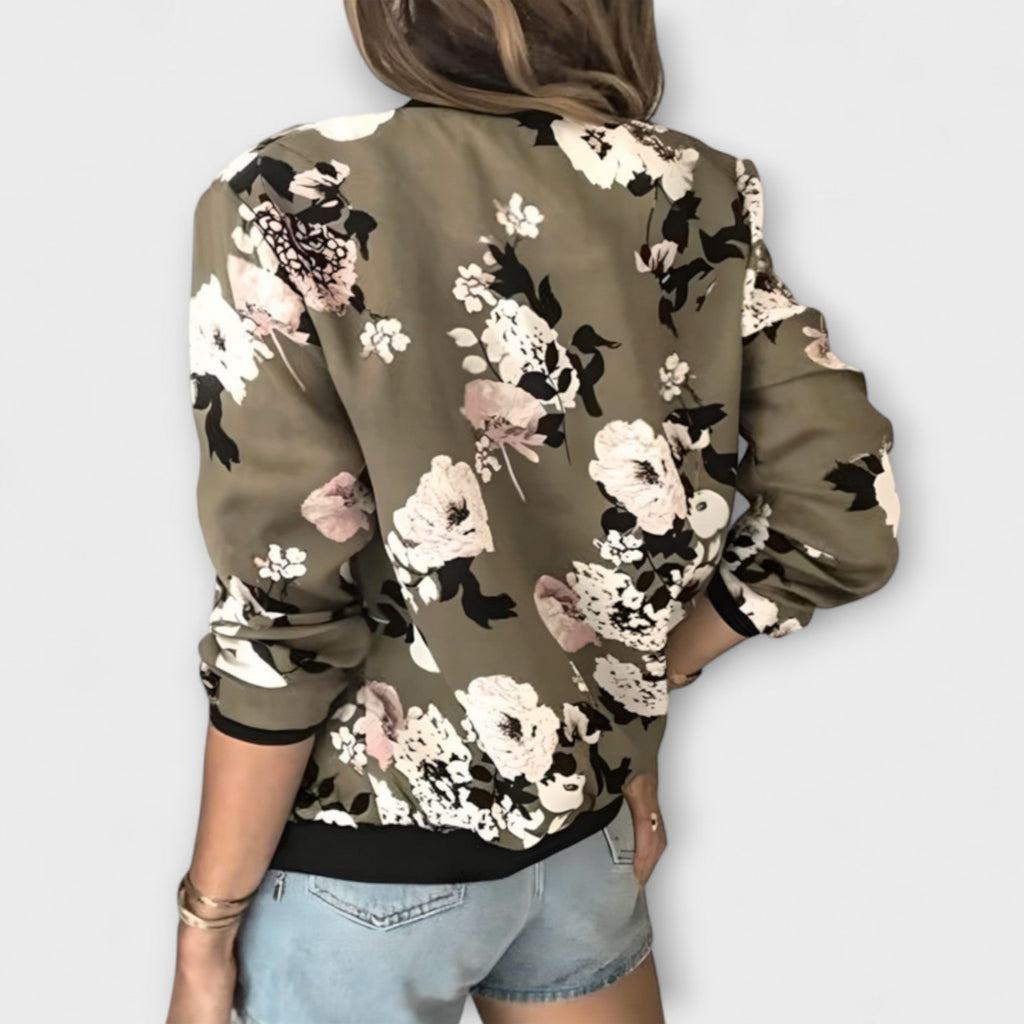 Andreia | Elegant floral patterned bomber jacket