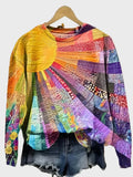 Asta | Knitted Sweatshirt with Sunbeam Pattern