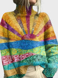 Karmen | Knitted High Neck Top with Unique Pattern