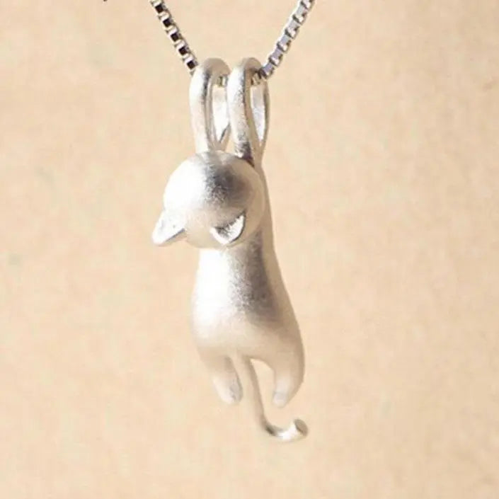Fun Necklace with 925 Silver Cat Charm