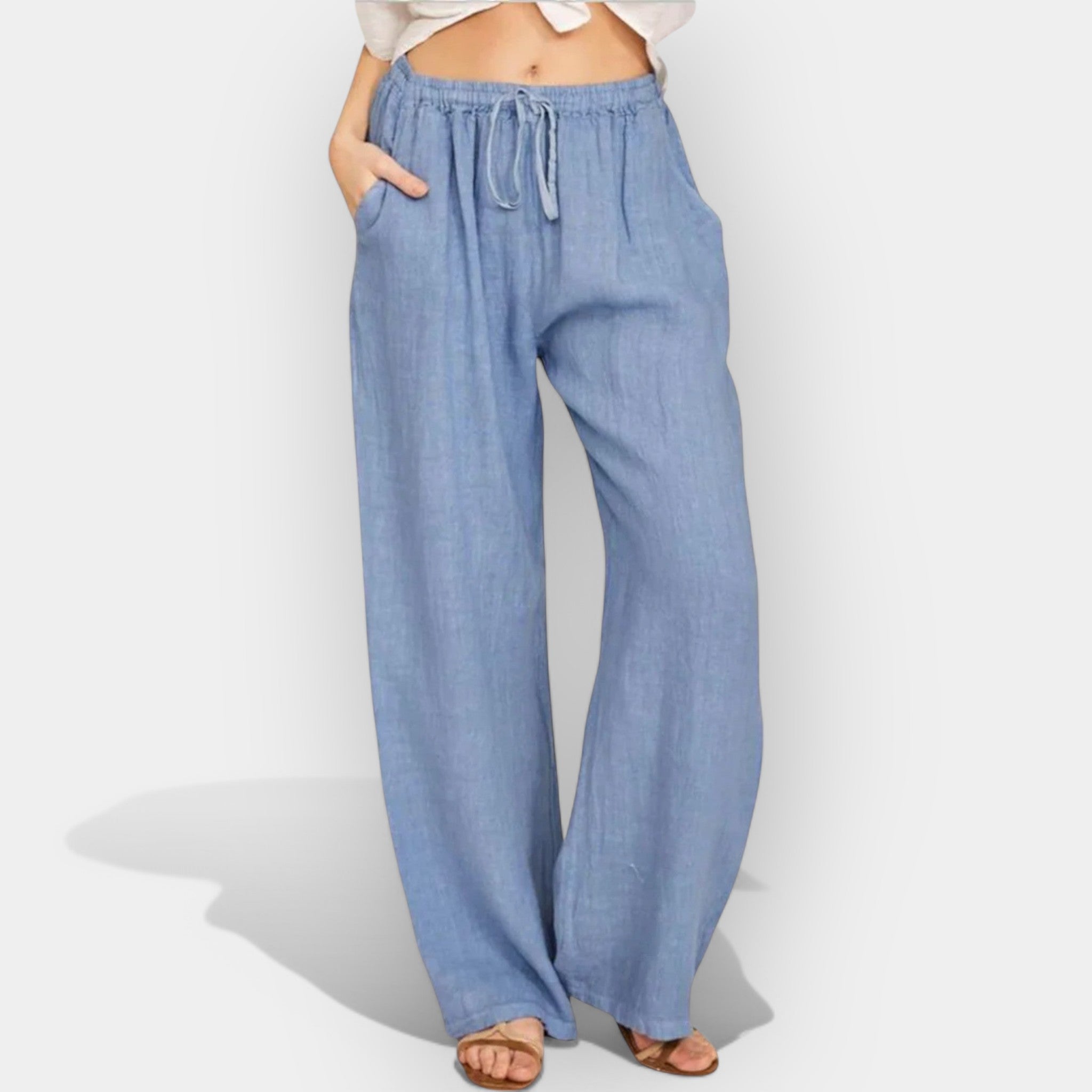 Malika | Lightweight Linen Trousers with Airy Lines