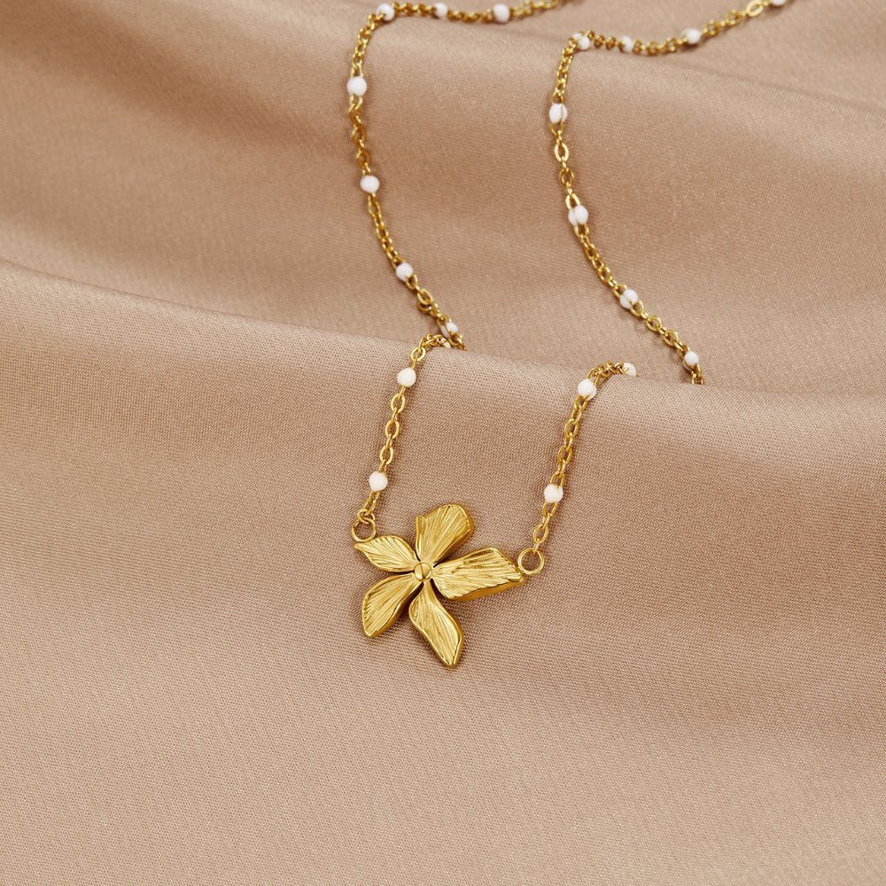 Elegant Necklace with Gold Flower