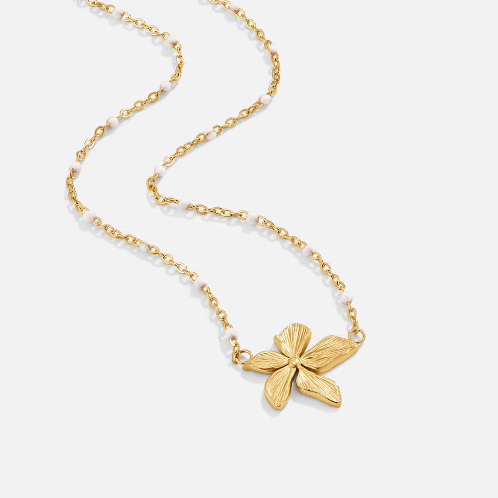 Elegant Necklace with Gold Flower