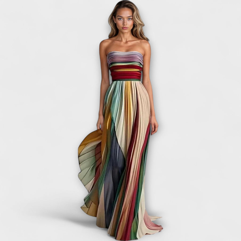 Ayla | Colourful Black Summer Dress