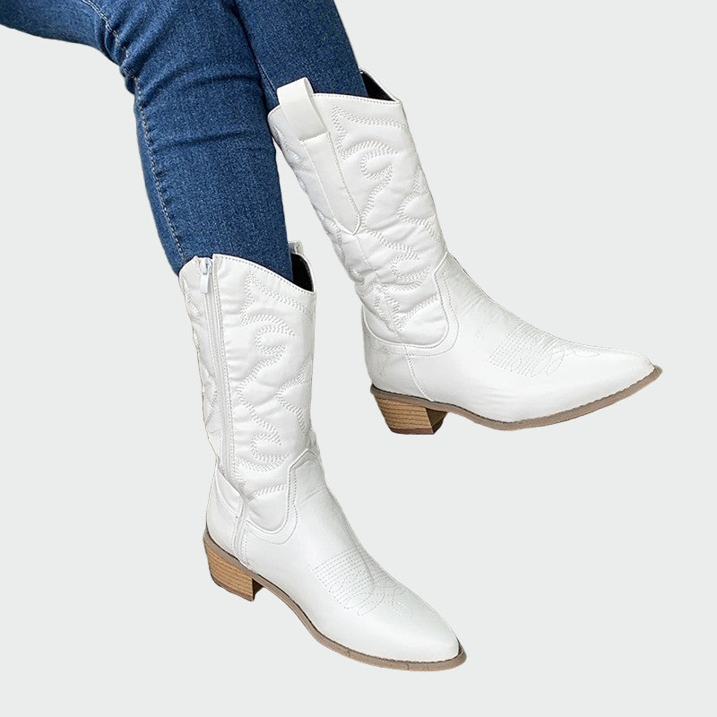 Flower | Elegant and Comfortable Metallic Cowboy Boots for Everyday Wear