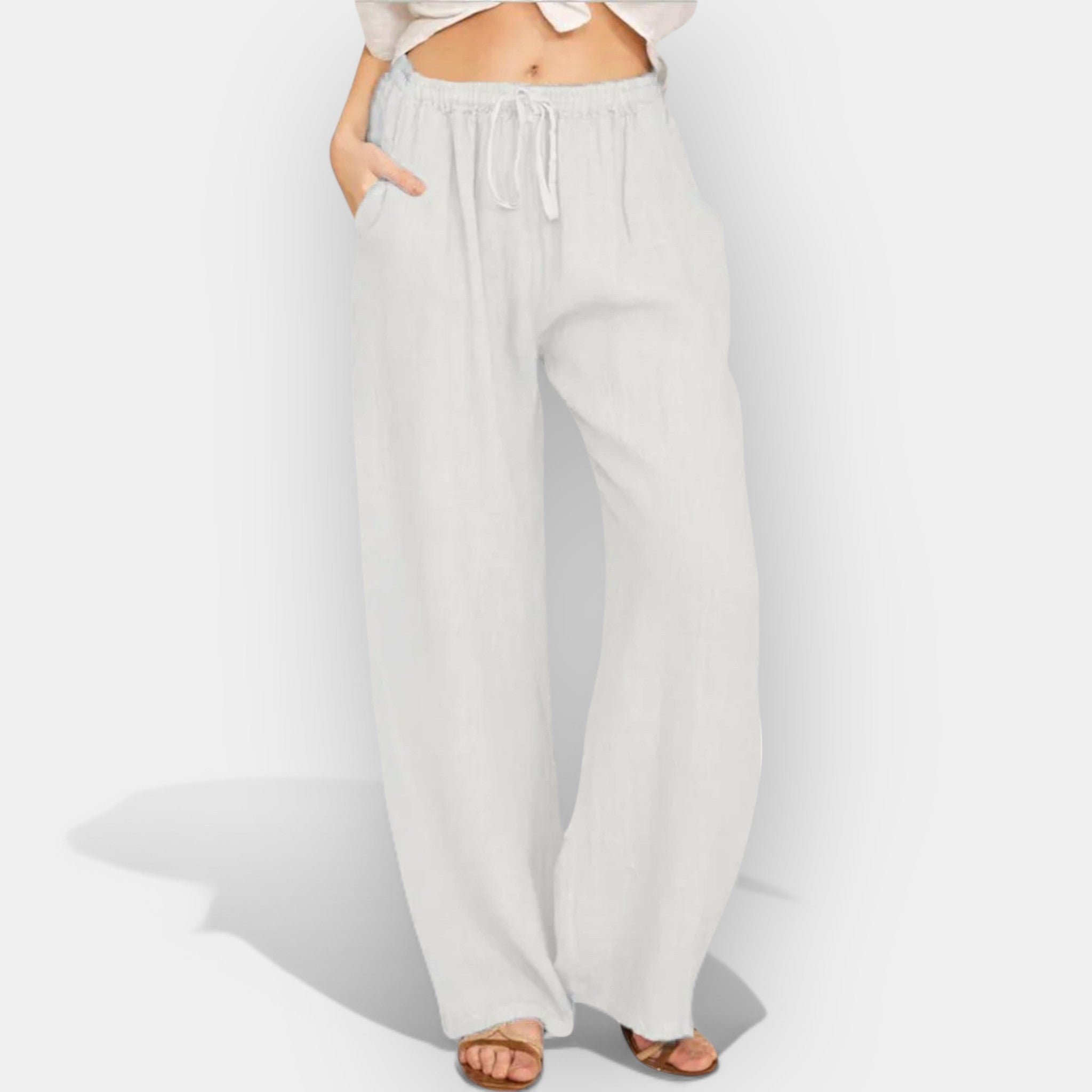 Malika | Lightweight Linen Trousers with Airy Lines